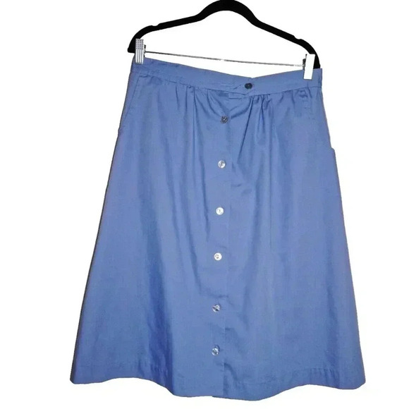 Picket and Post A-line Skirt, Button Front Retro 80s Midi - Picture 1 of 12